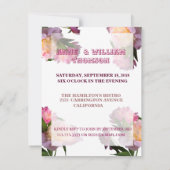 Elegante pioenbloemen Jubileum Uitnodigingen (Achterkant)