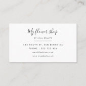 Elegante pioenen bloemen chic visitekaartje (Achterkant)