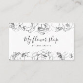 Elegante pioenen bloemen chic visitekaartje (Voorkant)