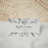 Elegante pioenen bloemen chic visitekaartje