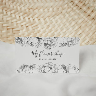 Elegante pioenen bloemen chic visitekaartje