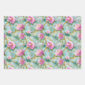 Elegante pioenen Bloemencadeau Inpakpapier Vel (Voorkant)