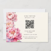 Elegante pioenen bloemige islamitische Nikah Kaart (Achterkant)