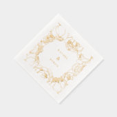 Elegante pioenen bruiloft folie servetten (Rechts)