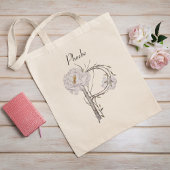 Elegante pioenen Floral Monogram P Custom Canvas t Tote Bag