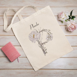 Elegante pioenen Floral Monogram P Custom Canvas t Tote Bag