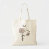 Elegante pioenen Floral Monogram P Custom Canvas t Tote Bag (Voorkant)