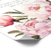 Elegante pioenen luier loterij baby shower poster (Hoek)