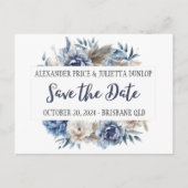 Elegante pioenen, rozen & pampa's - Save the date Briefkaart (Voorkant)