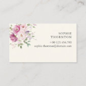 Elegante pioenen visitekaartje (Achterkant)