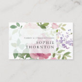 Elegante pioenen visitekaartje (Voorkant)