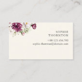 Elegante pioenen visitekaartje (Achterkant)