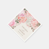 Elegante pioenenbruiloft servet (Hoek)