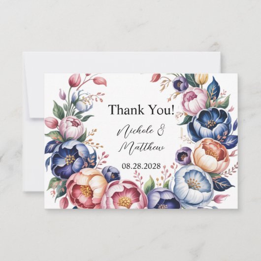 Elegante pioenenkrans voor bruiloft bedankt (Voorkant)