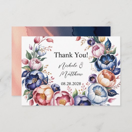 Elegante pioenenkrans voor bruiloft bedankt (Voorkant / Achterkant)