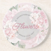 Elegante pioenroos bloemen grootouders we zouden j zandsteen onderzetter (Voorkant)