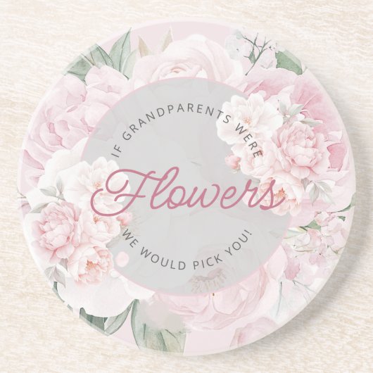 Elegante pioenroos bloemen grootouders we zouden j zandsteen onderzetter (Voorkant)