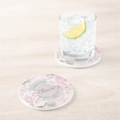 Elegante pioenroos bloemen grootouders we zouden j zandsteen onderzetter (Zijkant)