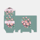 Elegante pioenroos boeket in Waterverf bruiloft Bedankdoosjes (Uitgevouwen)