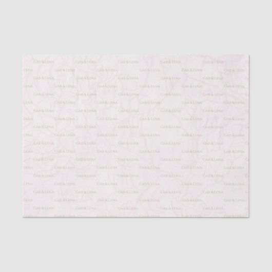 Elegante Pioenroze Bloemige Trouw Monogram Tissue Tissuepapier (Voorkant)