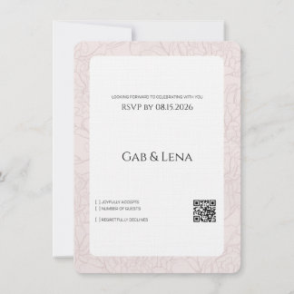 Elegante Pioenroze Bloemige Trouw-RSVP-Kaart met