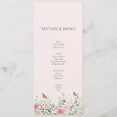 Elegante Pioenroze Roze Verlovingsfeest Diner M Menu (Achterkant)