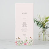 Elegante Pioenroze Roze Verlovingsfeest Diner M Menu (Staand voorkant)