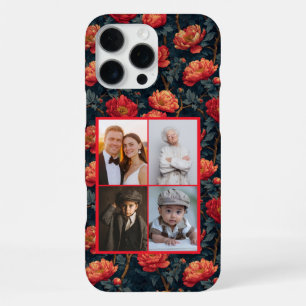 Elegante Pioenrozen Aangepaste Foto Collage Hoesje iPhone 16 Pro Max Hoesje