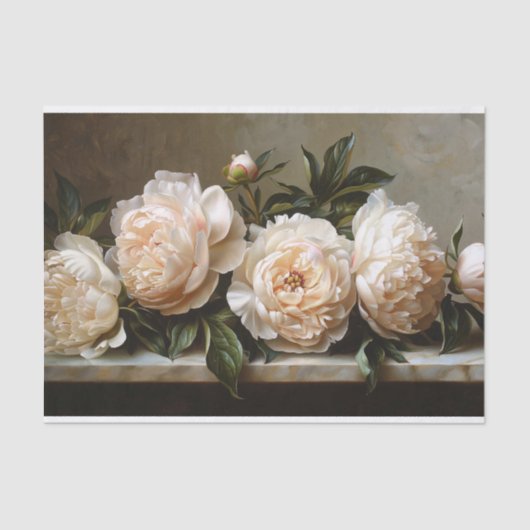 Elegante Pioenrozen Decoupage Tissuepapier (Voorkant)