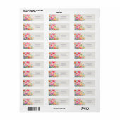 Elegante Pioenrozen Waterverf Bloemen Retouradres Etiket (Full Sheet)