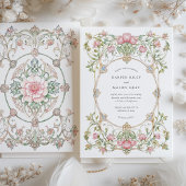 Elegante Pioentuin bruiloft Kaart