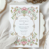 Elegante Pioentuin bruiloft Kaart