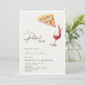 Elegante pizza en wijn perfect paar repetitie dine kaart (Staand voorkant)