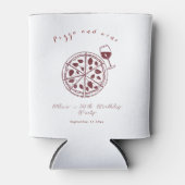 Elegante pizza en wijn verjaardag blikjeskoeler (Voorkant)