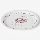 Elegante pizza en wijn verjaardag papieren bordje (Gekanteld)