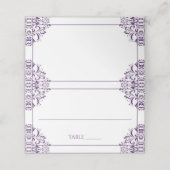 Elegante Plaats Kaart Tent Kaarten- Nadine (Plum) Plaatskaartje (Buitenkant ongevouwen)