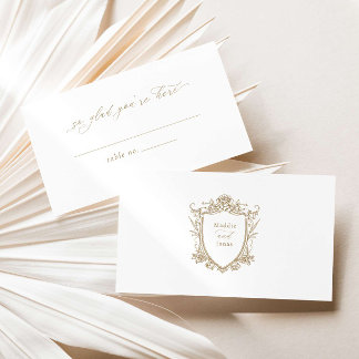 Elegante plaatskaart w kalligrafie + trouwkam plaatskaartje