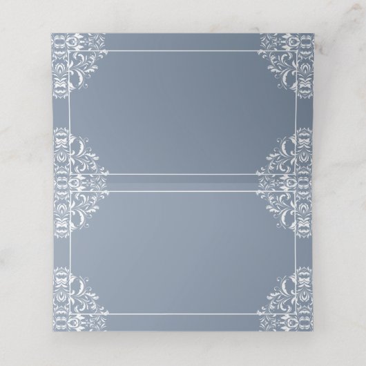 Elegante Place Card Tent Kaarten- Nadine (Dusty Bl Plaatskaartje (Binnenkant ongevouwen)