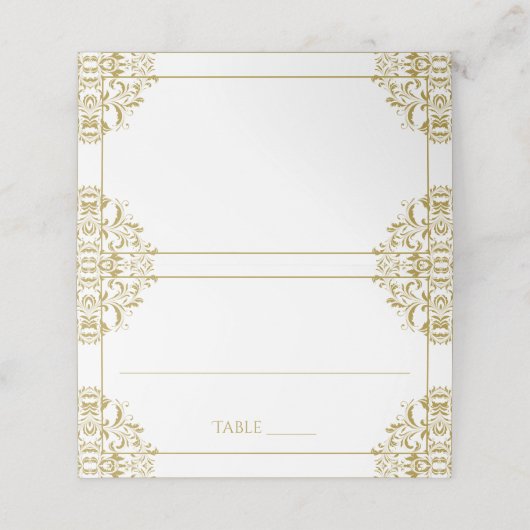 Elegante Place Card Tent Kaarten - Nadine (Goud) Plaatskaartje (Buitenkant ongevouwen)