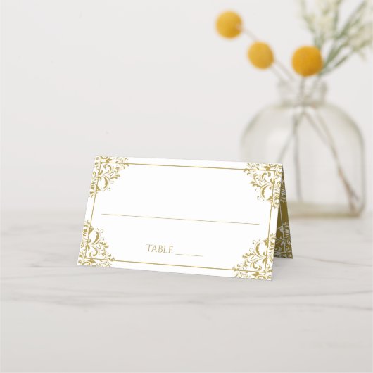 Elegante Place Card Tent Kaarten - Nadine (Goud) Plaatskaartje (Voorkant)