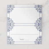 Elegante Place Card Tent Kaarten - Nadine (Navy Bl Plaatskaartje (Buitenkant ongevouwen)