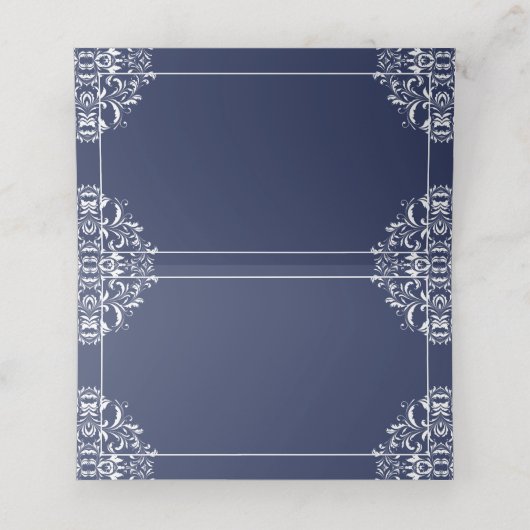 Elegante Place Card Tent Kaarten - Nadine (Navy Bl Plaatskaartje (Binnenkant ongevouwen)