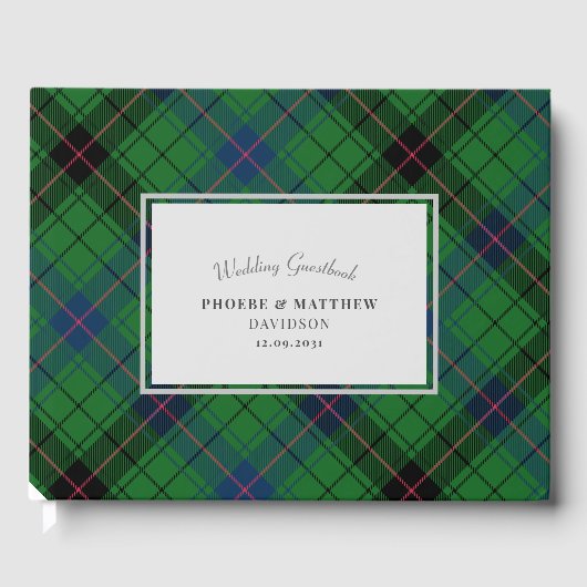Elegante Plaid Davidson Plaid Groen Rustieke Tarta Gastenboek (Voorkant)