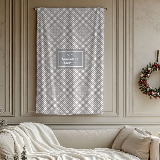 Elegante plaid deken met aangepaste naam en pastel