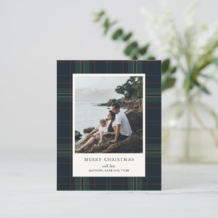 Elegante Plaid Foto Budget Kerstkaart