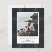 Elegante Plaid Foto Budget Kerstkaart (Voorkant)