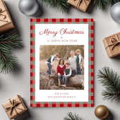 Elegante plaid foto kerst feestdagenkaart