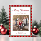 Elegante plaid foto kerst feestdagenkaart