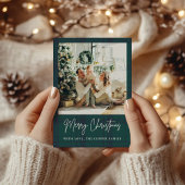 Elegante  Plaid Foto Kerst Feestdagenkaart