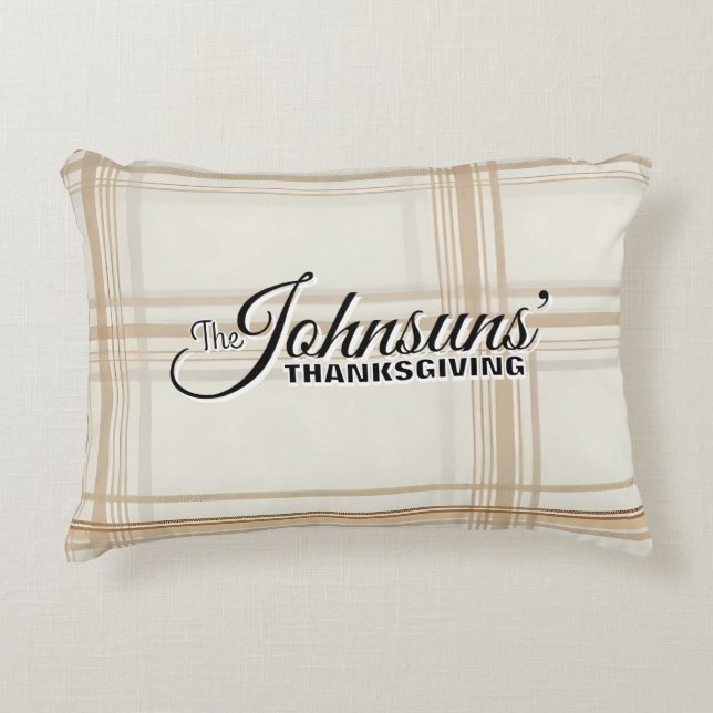 Elegante Plaid Herfst Thanksgiving Accent Kussen (Voorkant)